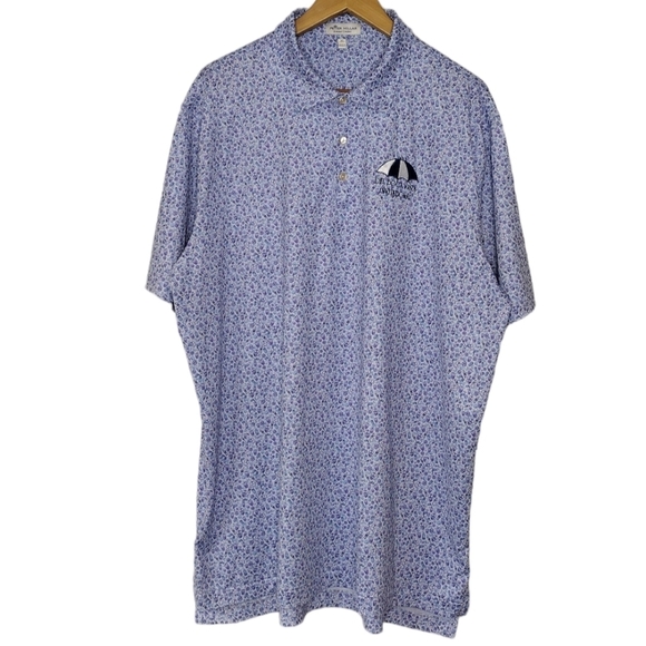Peter Millar Other - Peter Millar Summer Comfort Wine Cup Print Golf Short Sleeve Polo Shirt Sz XL